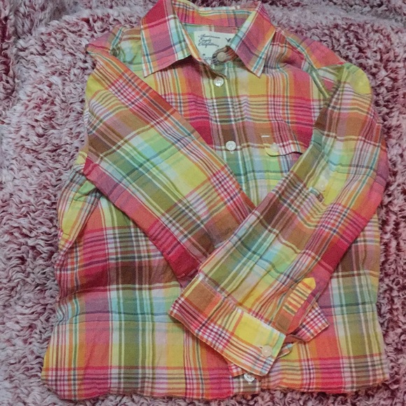 Rainbow Plaid Button-Up - Picture 3 of 5
